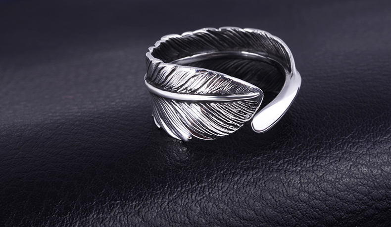 925 Silver Feather Ring